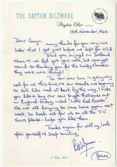 Rolling Stones’ Bassist Bill Wyman 1964 Handwritten and Signed Letter